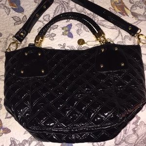 NEW+UNUSED Big Buddha Black Patent Quilt Hobo BAG